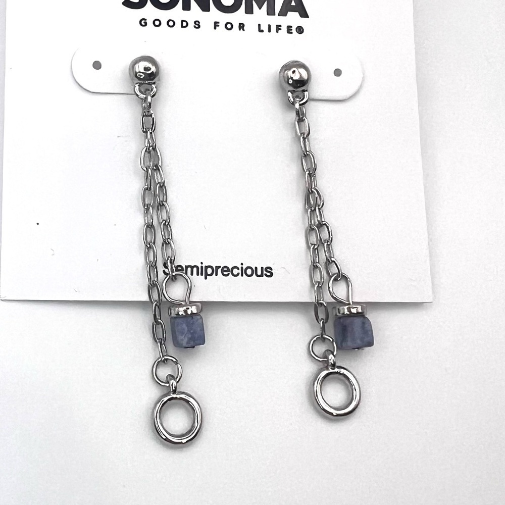 5/$25 Sonoma Silver and blue Chain Earrings